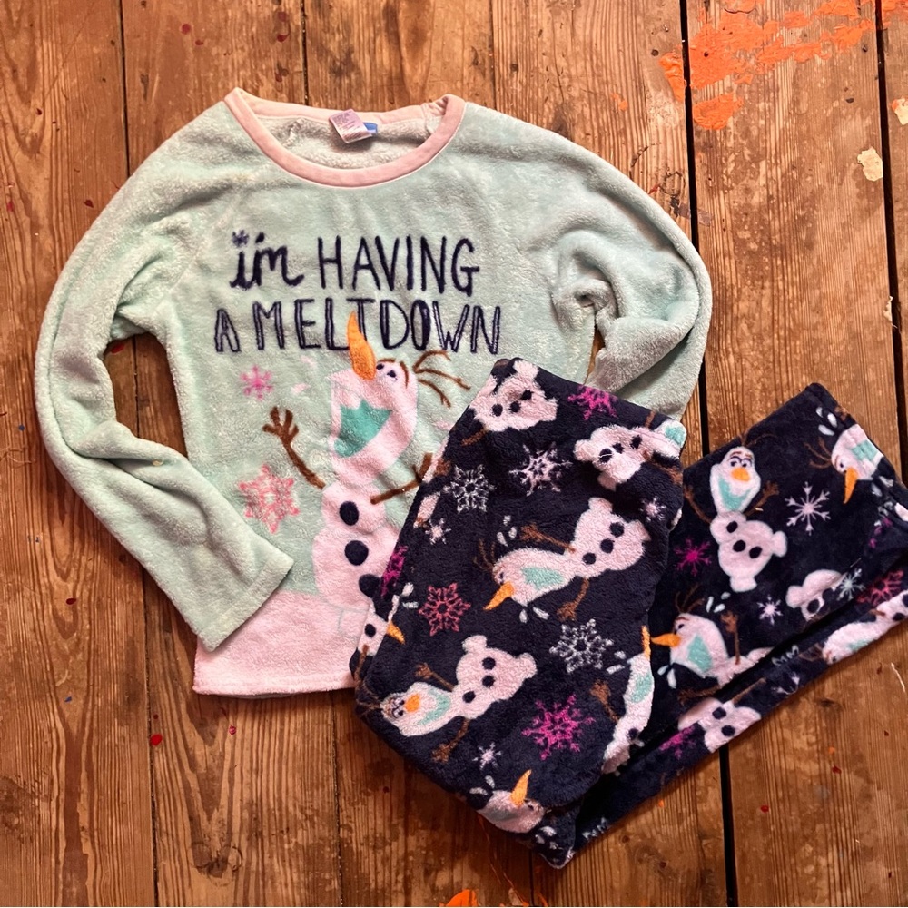 Disney Snowman Pajama Set - Mint and Navy